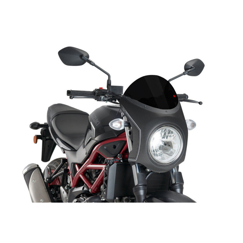 PUIG CUPOLINO SEMICARENATO PER SUZUKI SV650 16-25 NERO-CARBON
