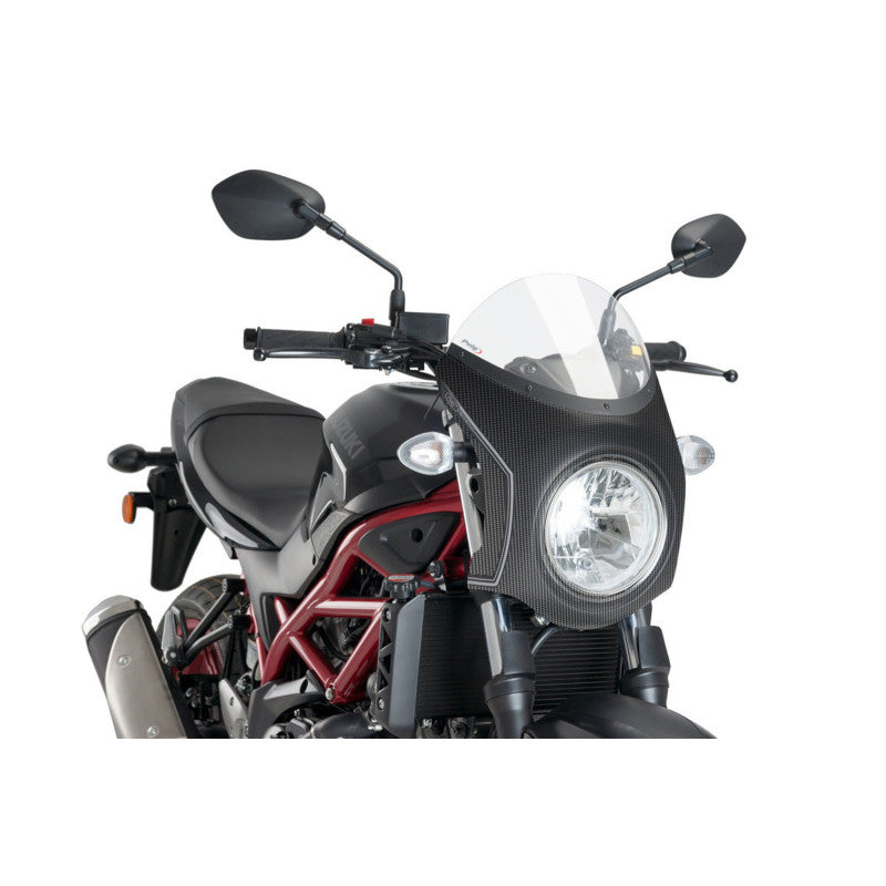 PUIG CUPOLINO SEMICARENATO PER SUZUKI SV650 16-25 TRASPARENTE-CARBON