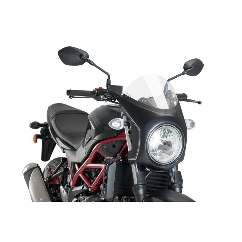 PUIG CUPOLINO SEMICARENATO PER SUZUKI SV650 16-25 TRASPARENTE-NERO