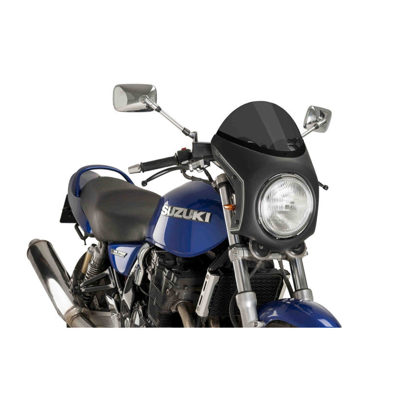 PUIG CUPOLINO SEMICARENATO PER TRIUMPH THRUXTON 16-19 FUME SCURO-NERO
