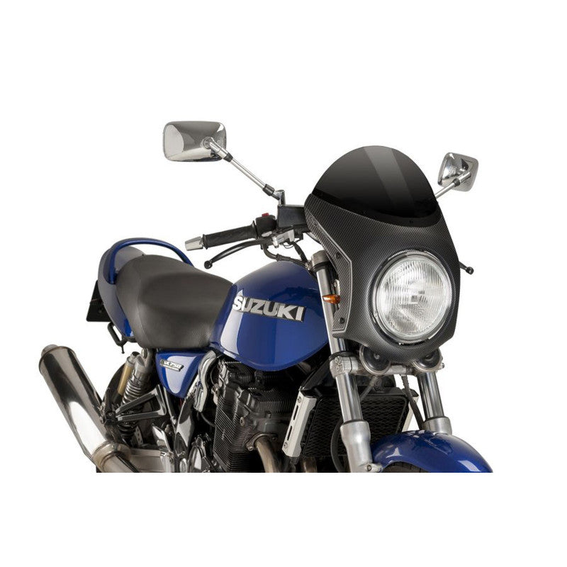 PUIG CUPOLINO SEMICARENATO PER TRIUMPH THRUXTON 16-19 NERO-CARBON