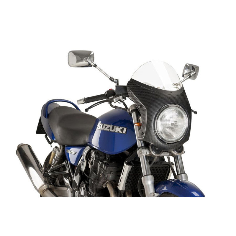 PUIG CUPOLINO SEMICARENATO PER TRIUMPH THRUXTON 16-19 TRASPARENTE-CARBON