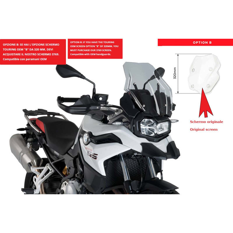 PUIG CUPOLINO TOURING PER BMW F750 GS 18-24 FUME CHIARO-CUP. TOURING OEM