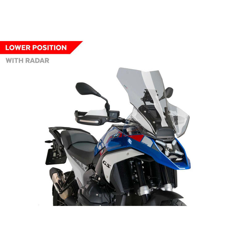 PUIG CUPOLINO TOURING PLUS CON RADAR PER BMW R1300 GS TROPHY 23-25 FUME CHIARO