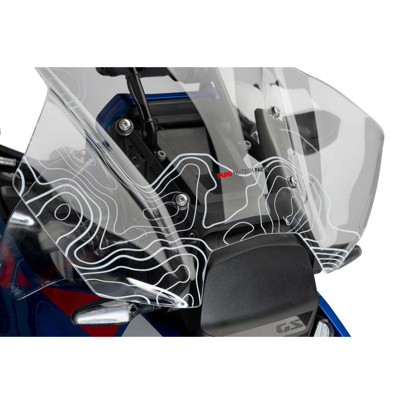 PUIG CUPOLINO TOURING PLUS CON RADAR PER BMW R1300 GS TROPHY 23-25 SERIGRAFATO