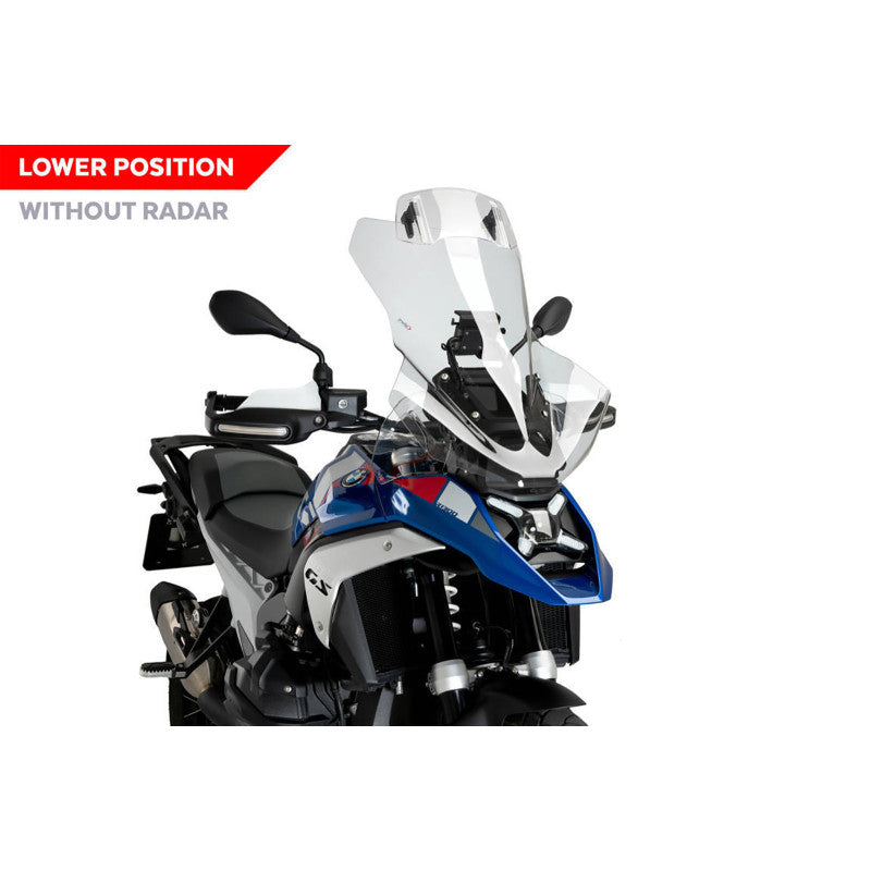 PUIG CUPOLINO TOURING PLUS-VISIERA SENZA RADAR PER BMW R1300 GS TRIPLE BLACK 23-25 TRASPARENTE