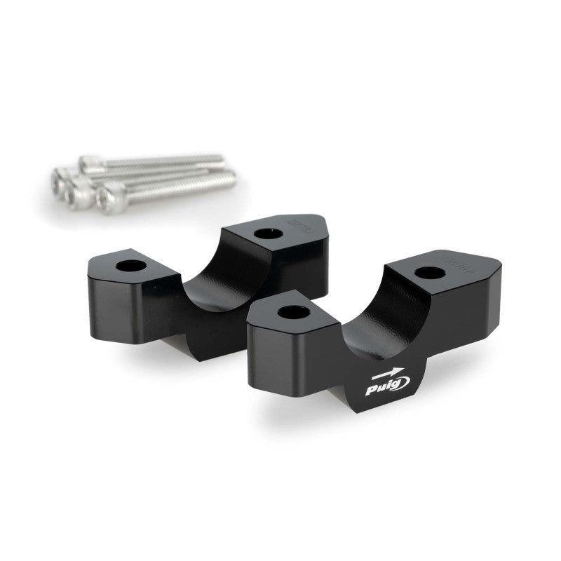 PUIG RISERS PER MANUBRI BMW R1300 GS TROPHY 23-25 NERO-COD.21878N