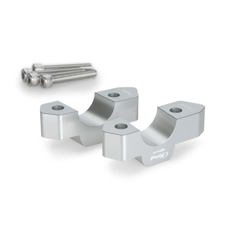 PUIG RISERS PER MANUBRI BMW R1300 GS TROPHY 23-25 SILVER-COD.21878P