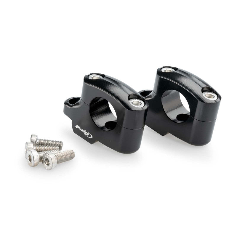 PUIG RISERS PULLBACK PER MANUBRI BMW R12 24-25 NERO-22038N