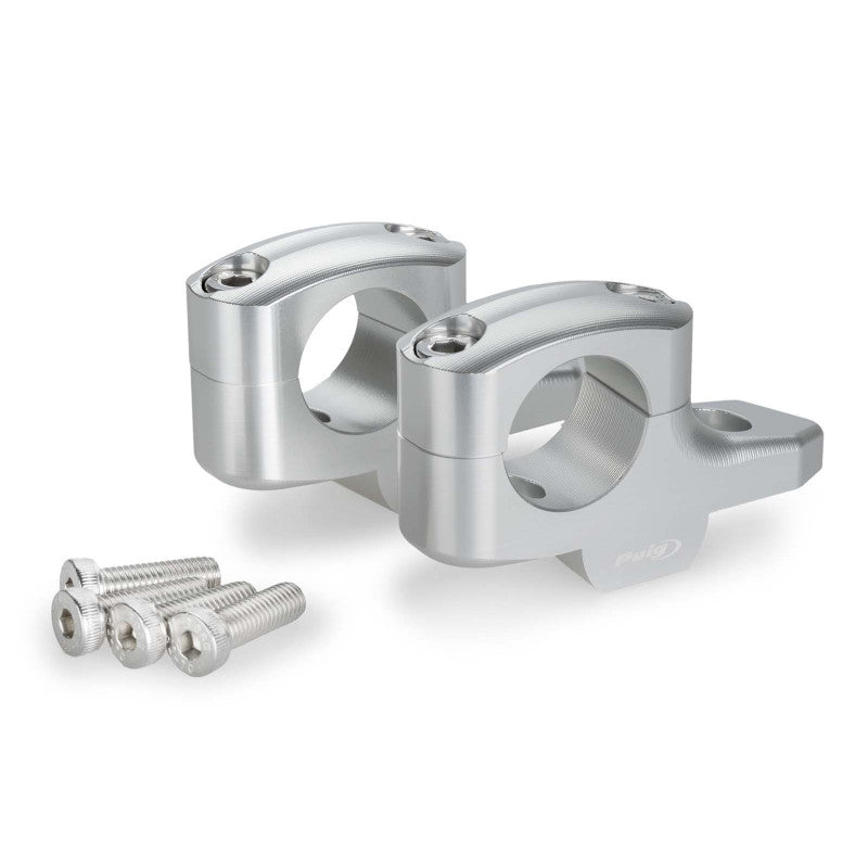 PUIG RISERS PULLBACK PER MANUBRI BMW R1300 GS TRIPLE BLACK 23-25 SILVER-21882P
