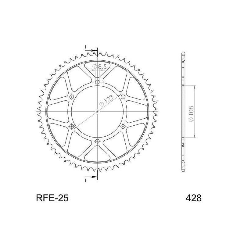 SGR CORONA S AC P428-D60 PER APRILIA TUONO 125 ABS E4/E5 125 17-21