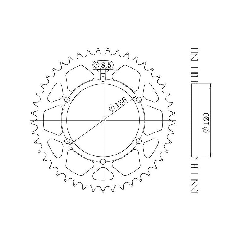 SGR CORONA S AC P520-D39 PER YAMAHA RD LC F 350 85/86