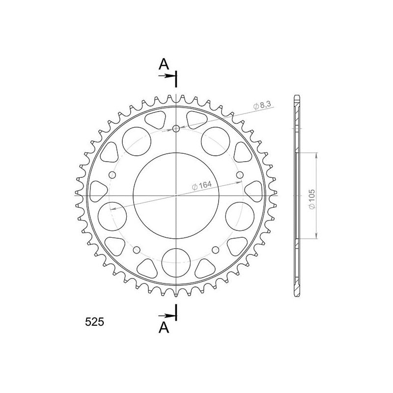 SGR CORONA S AC P525-D47 PER APRILIA SRV/ATC ABS 850 12/16