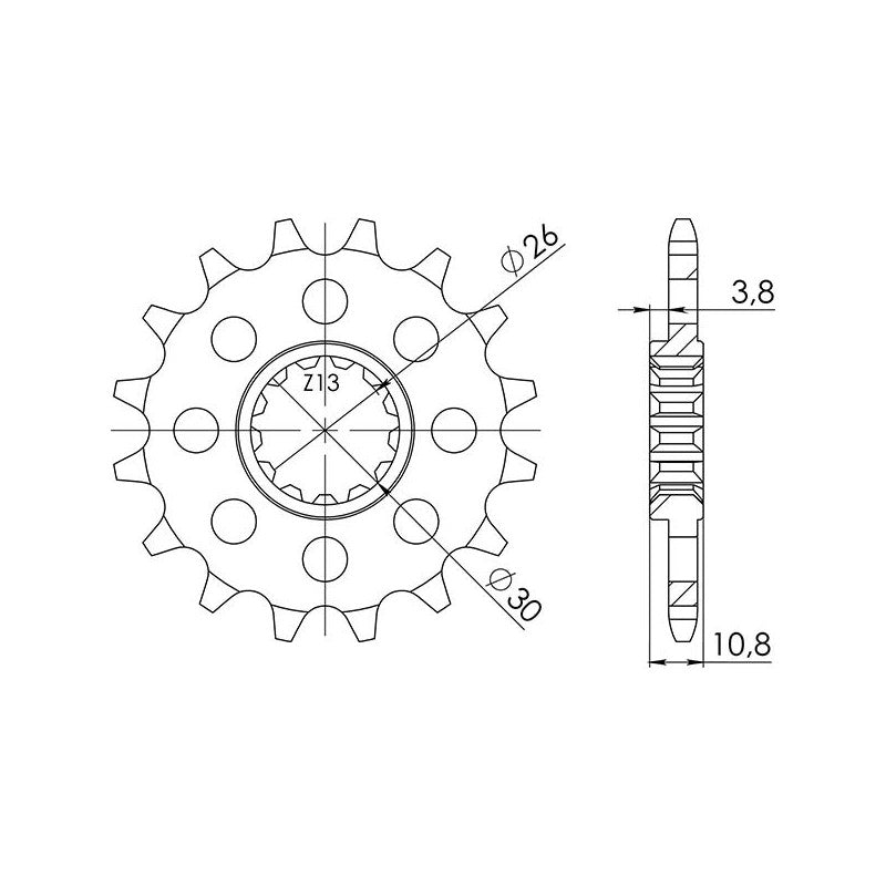 SGR PIGNONE R+2 AC P520-D17 YAMAHA XJR 1300 14-16