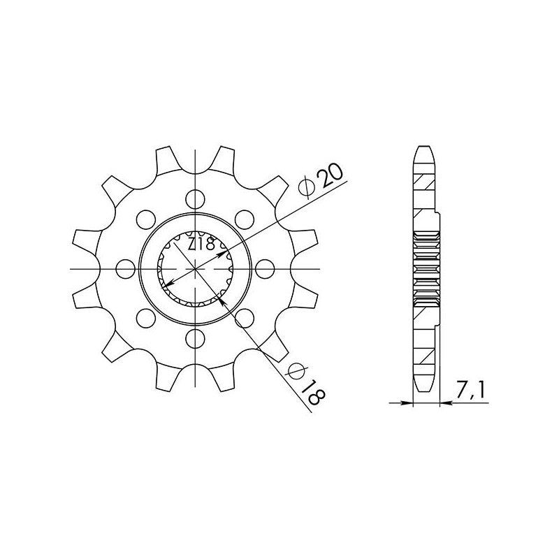SGR PIGNONE S AC P520-D12 PER SUZUKI RM 125 96-12