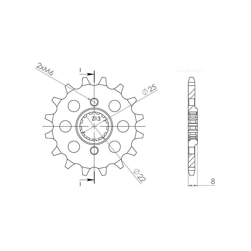 SGR PIGNONE S AC P520-D13 HONDA CR 125 R 87-07
