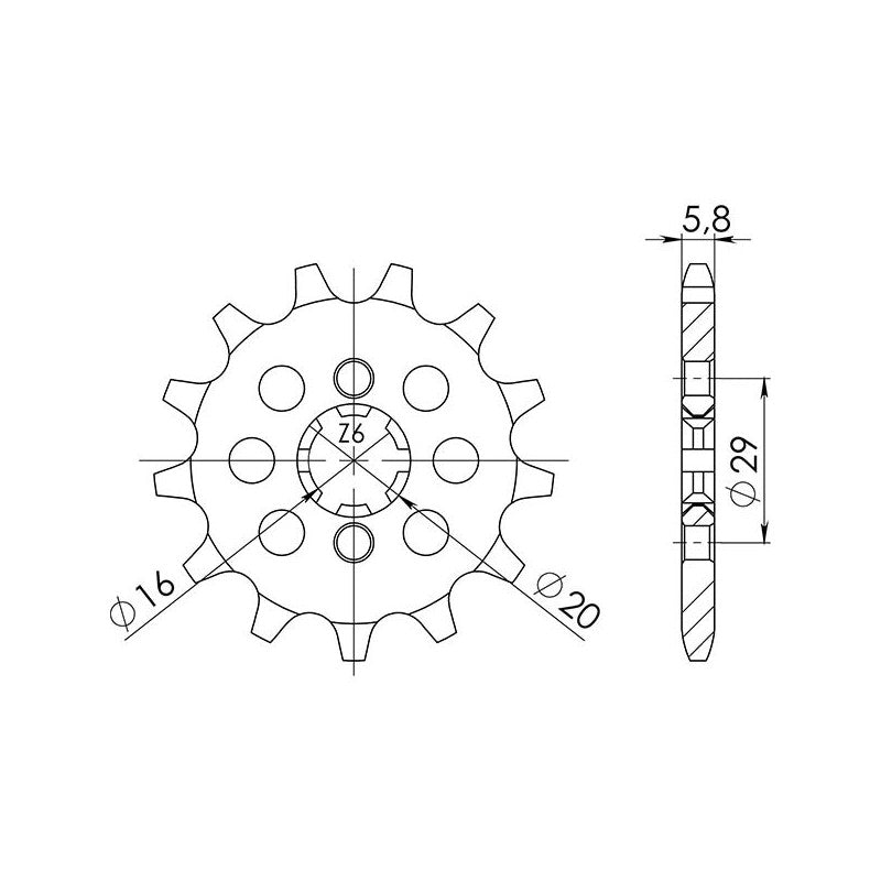 SGR PIGNONE S AC P520-D13 YAMAHA YZ125 98-23