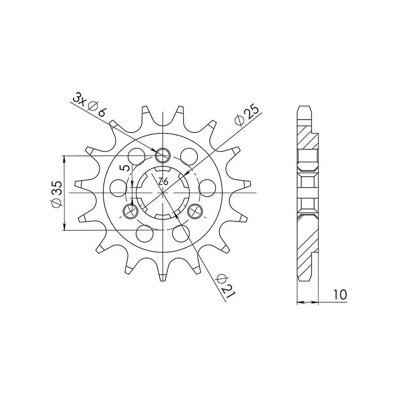 SGR PIGNONE S AC P525-D15 PER SUZUKI XF FREEWIND 650 97/01