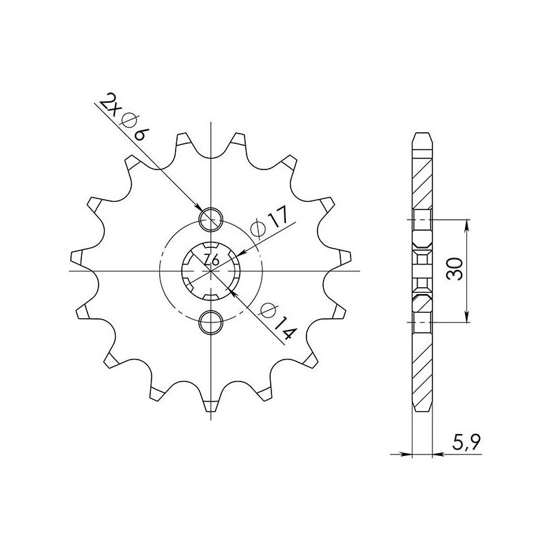 SGR PIGNONE S+2 AC P420-D14 HONDA ANF INNOVA IE 125 03/12