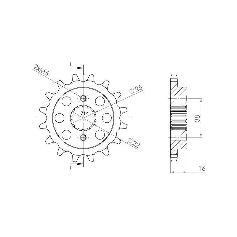 SGR PIGNONE S+2 AC P525-D15 DUCATI 848/S 848 08-10